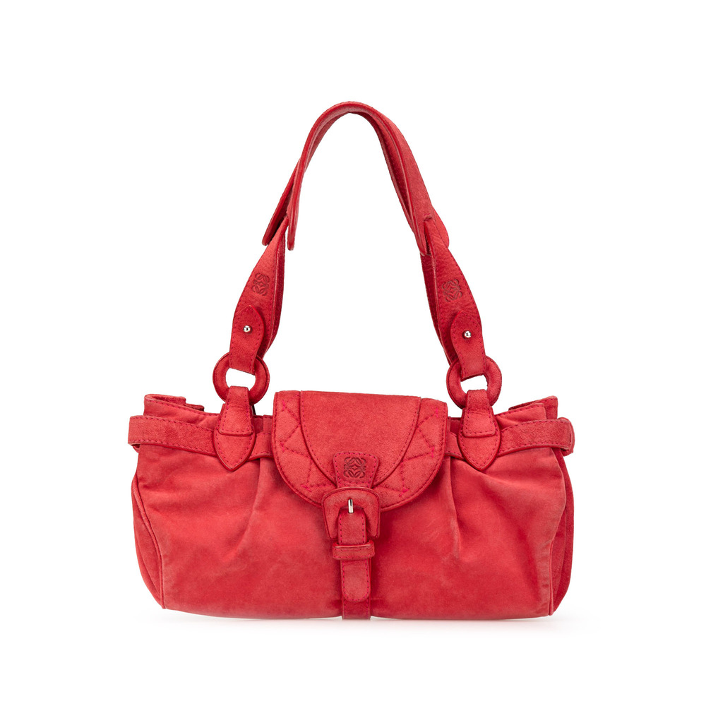 Pre-Loved LOEWE Anagram Suede Shoulder Bag